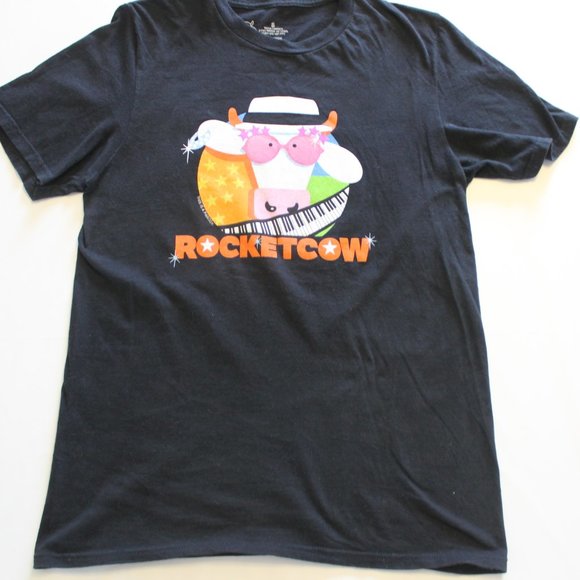 Rocket Man cows  black Tee - Picture 8 of 8